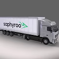 White Saphyrroo Cargo Truck With Green Arrow Logo And Container Body