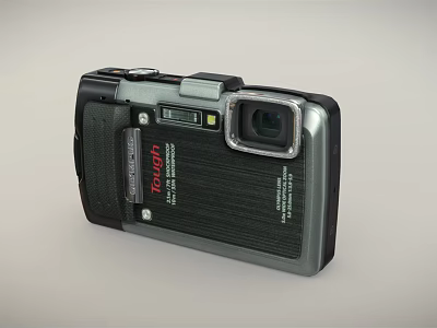 Fuji Classic Digital Camera With Retro Design Lens Flash And Compact Body 3d model