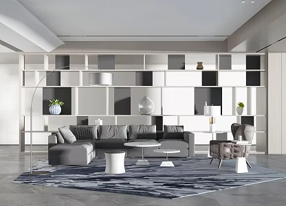 Modern Reception Area Leisure Area Sofa Combination Sofa Area Display Cabinet Decorative Cabinet Sofa Living Room 3d model