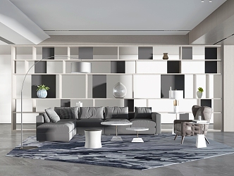 Modern Reception Area Leisure Area Sofa Combination Sofa Area Display Cabinet Decorative Cabinet Sofa Living Room 3d model