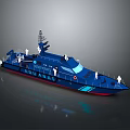 Blue Sun Anna Patrol Boat With Crew Figures And Radar Equipment