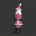 Santa Claus Doll in Pink Sparkly Outfit with White Beard Green Boots and Black Buttons