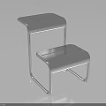 Modern Metallic Shiny Chair With Sleek Backrest And Seat Structure