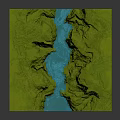 Garden Landscape Featuring Green Cliffs And Blue River In Natural Valley
