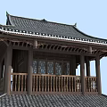 Traditional Chinese Ancient Architecture With Multi Story Wooden Structure And Overhanging Eaves