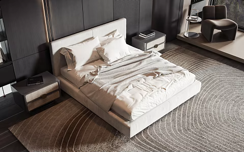 Modern style commodity bed 3d model