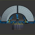 Dome Shaped Technical Equipment With Blue Support Structures And Internal Wiring