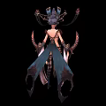 Fantasy Character And Creature Inspired Design With Ornate Headdress Clawed Weapon And Teal Costume