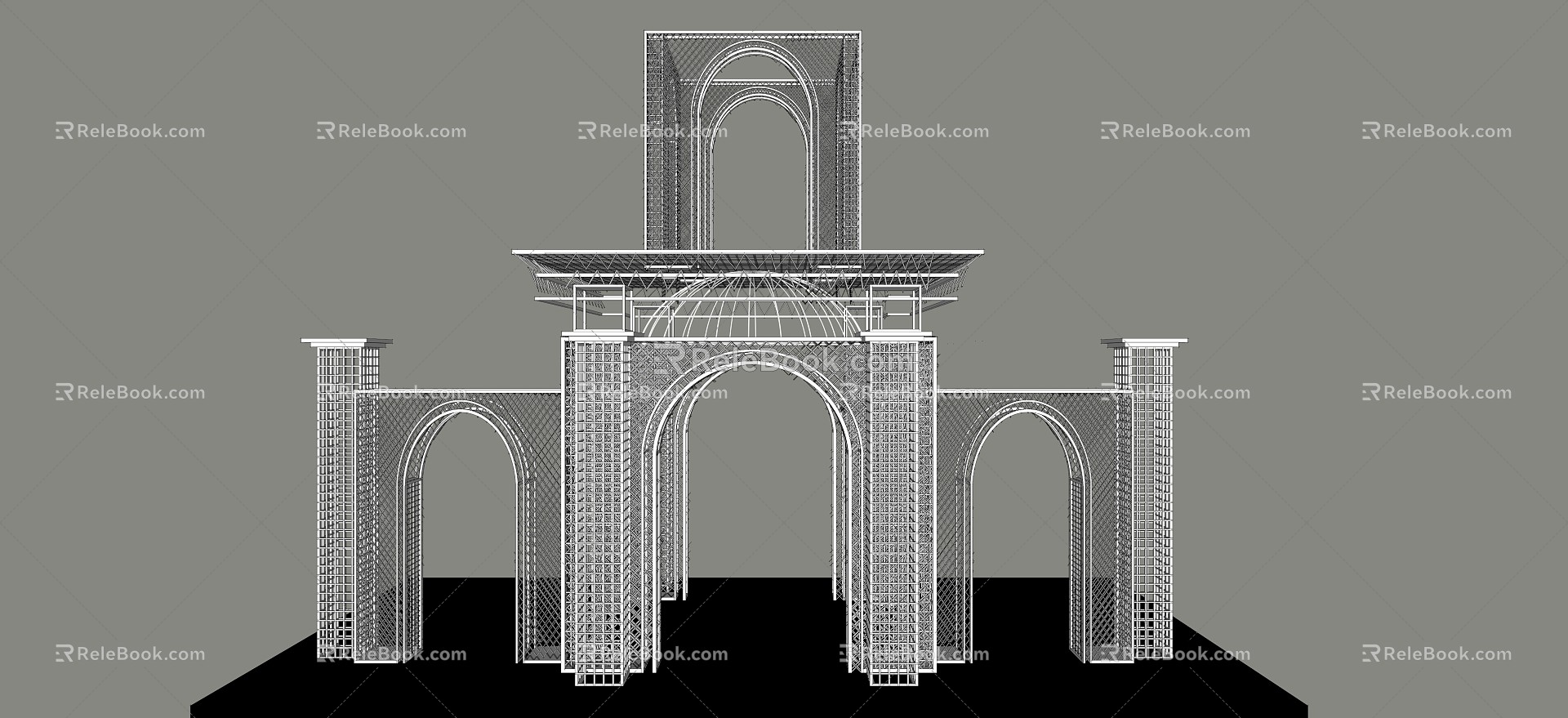 Modern Meichen Iron Grid Castle Structure 3d model