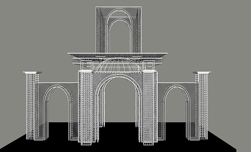 Modern Meichen Iron Grid Castle Structure 3d model