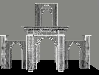 Modern Meichen Iron Grid Castle Structure 3d model