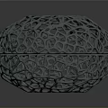 Gray 3D Spherical Object With Intricate Hollow Mesh Structure Design 3d model