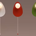 Modern Pendant Lights White Red Green Teardrop Shaped Design Hanging Cords With Tassels