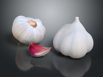 Modern Garlic Vegetable Ingregable Items 3d model