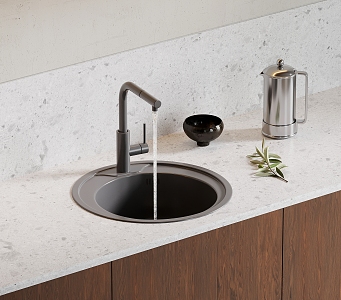 kitchen cabinet counter basin sink 3d model