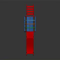 Outdoor Colorful Playground Equipment With Red Slide Blue Frame And Climbing Structures