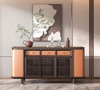 New Chinese-style Entrance Cabinet 3d model