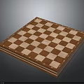 Wooden Square Chessboard With Red Brown And Light Checkerboard Pattern And Brown Border