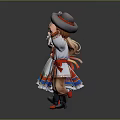 Kids In Traditional Folk Costumes With Floral Headdress Hat And Holding Hands