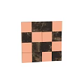 Textured Square Tile Background Wall with Various Brown Beige Tones for Interior Decor 3d model