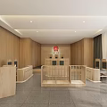 Modern Court Interior With Wooden Walls Reception Desk And Comfortable Waiting Seats