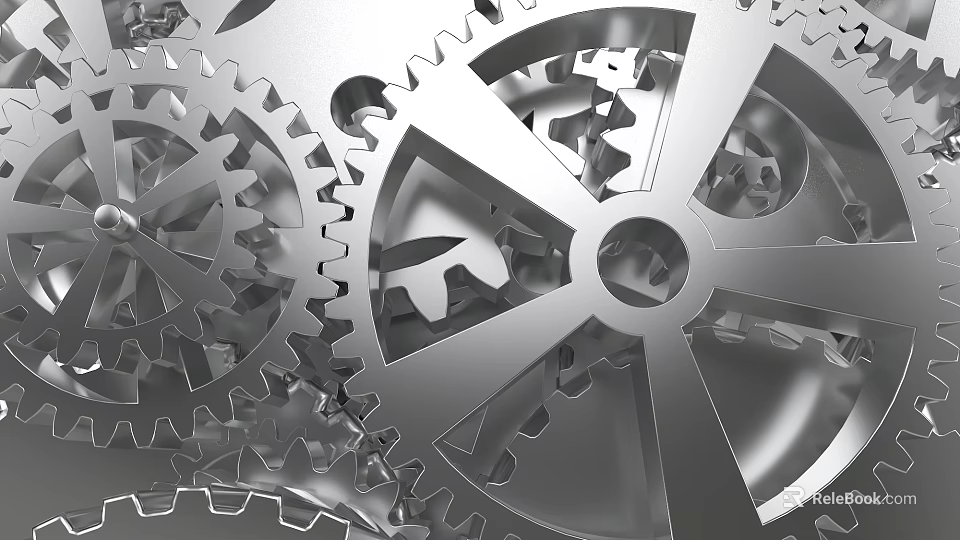 Intricate Metal Gear Sculpture Carving With Interlocking Mechanical Structures And Precision Crafted Gear Teeth 3d model 