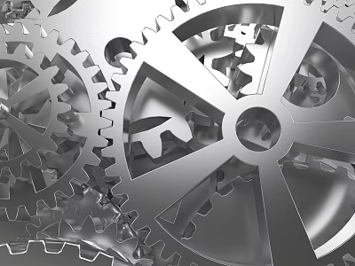 Intricate Metal Gear Sculpture Carving With Interlocking Mechanical Structures And Precision Crafted Gear Teeth 3d model