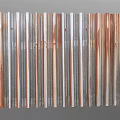 Decorative Corrugated Metal Panel Wall With Silver Copper And Gray Textures 3d model