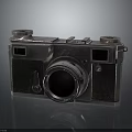 Vintage Metal Camera With Retro Design Classic Lens And Top Dials