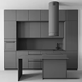 Sleek Modern Kitchen Interior With Wooden Backsplash Black Range Hood And Cabinets
