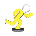 Modern Decorative Ornament Set Featuring Yellow Human Figure White Light Bulb Head On Black Base