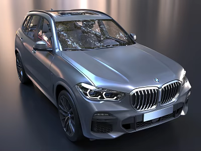 Silver BMW SUV With Sleek Design Signature Kidney Grille And Modern Headlights 3d model
