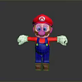 Iconic Video Game Character Mario With Red M Logo Hat Blue Overalls And Outstretched Arms