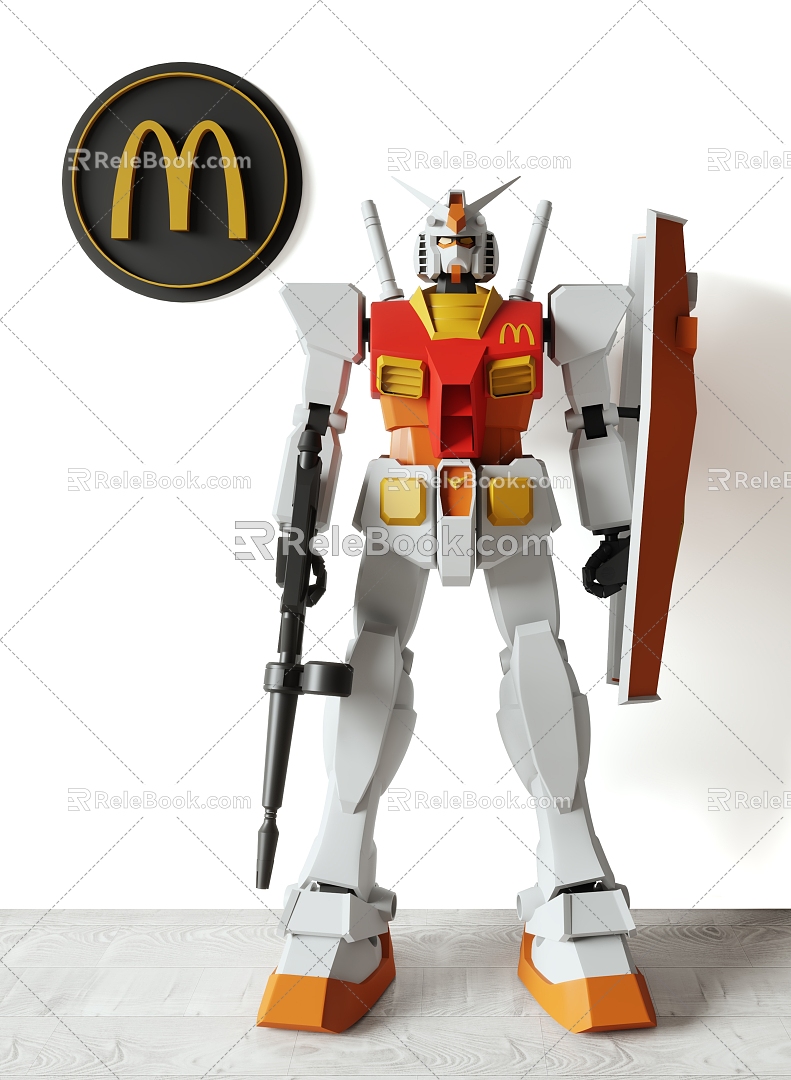 Modern Handheld McDonald's Joint Gundam Yuanzu Handheld 3d model