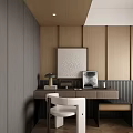 Modern Desk and Chair Makeup Table and Chair Combination 3d model