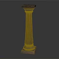 Elegant Classical Fluted Column With Ornate Capital Base And Architectural Design