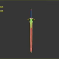 Classic Metal Sword With Decorative Hilt And Sharp Blade Standing Upright