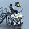 Industrial Mobile Platform With Safety Rails Operator Monitor And Wheels