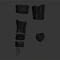 Black Protective Gear Set With Straps And Adjustable Design Features