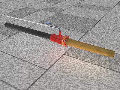Industrial Equipment Heavy Duty Metal Pipe With Red Connector And Brass Fitting For Industrial Use 3d model