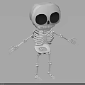 Medical Educational Human Skeleton Model With Cartoon Design For Teaching Use 3d model