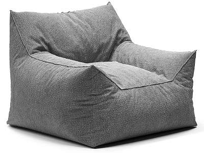 Comfortable Grey Fabric Bean Bag Chair with Modern Stylish Lounge Design 3d model