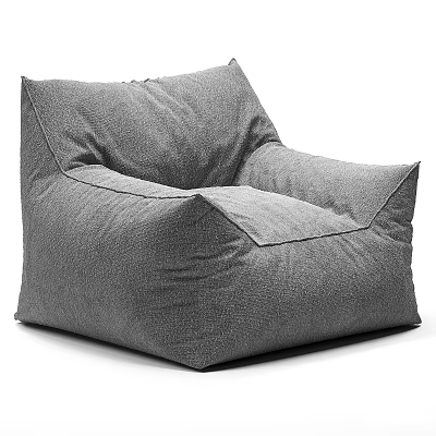 Comfortable Grey Fabric Bean Bag Chair with Modern Stylish Lounge Design 3d model
