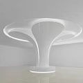 Sleek Modern White Pillar With Unique Curved Design And LED Lighting Features 3d model