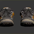 Gray And Orange Retro Sneakers With Laces Beige Sole Classic Design