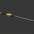 Decorative Sword with White Blade Purple and Gold Hilt and Gold Star Shaped Top Ornament