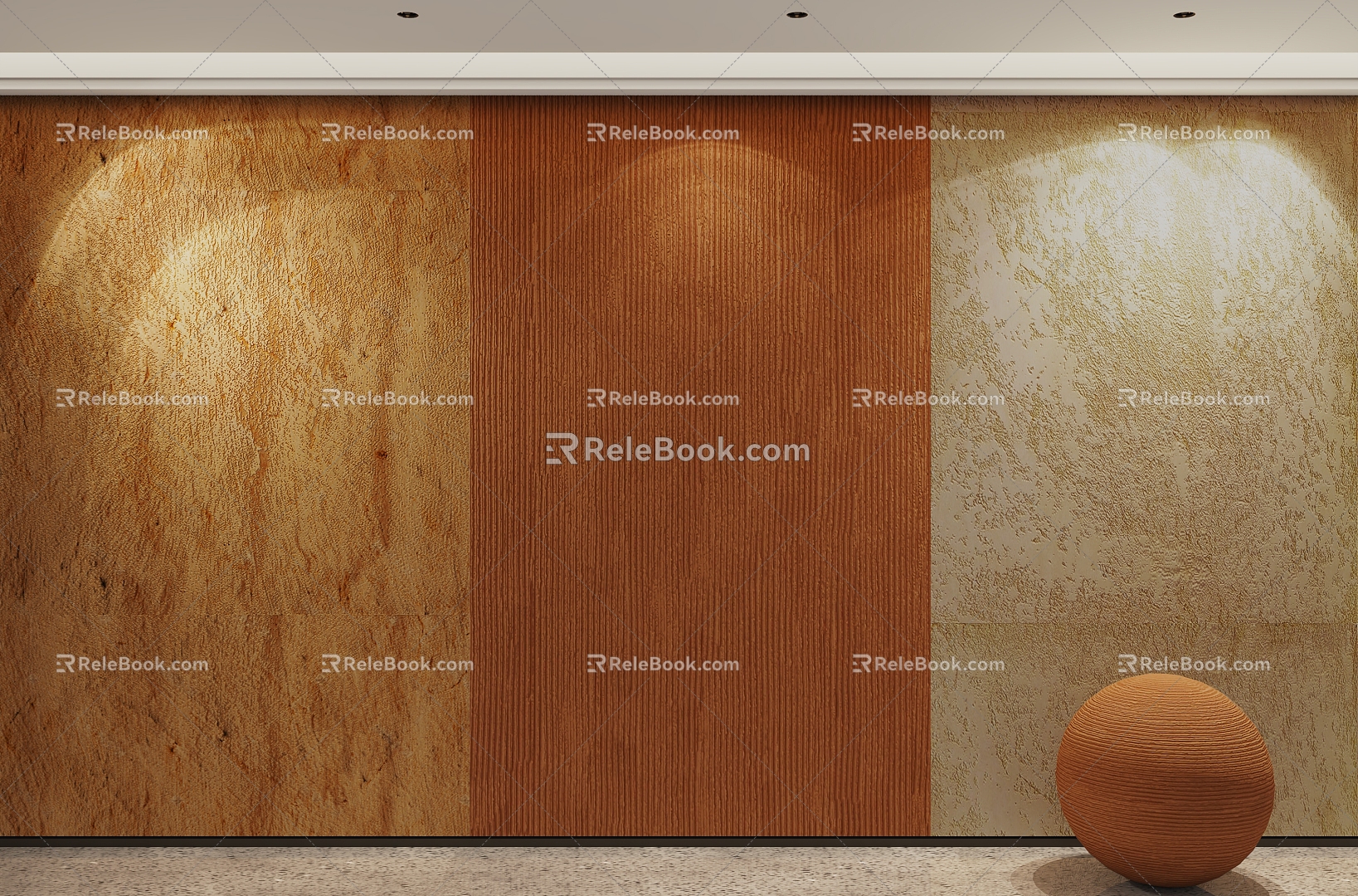 Rammed earth texture wall panel background wall 3d model