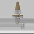 Automotive Parts With Golden Conical Top Silver Ring Structures Transparent Base And Spring