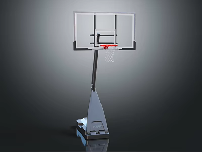 Sturdy Portable Basketball Hoop with Transparent Backboard and Stable Base 3d model