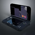 Portable Foldable Gaming Console With Dual Screens And Game Cartridge